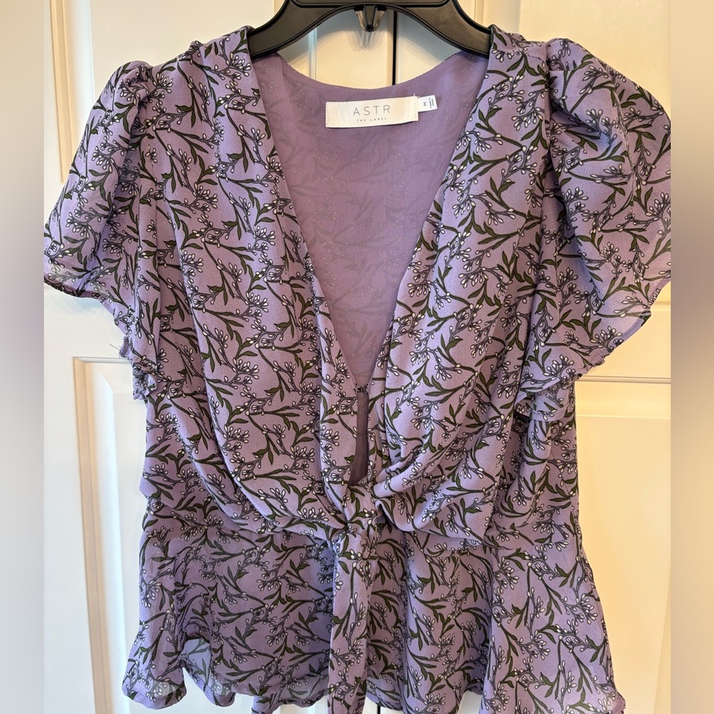 Astr Purple Floral Blouse